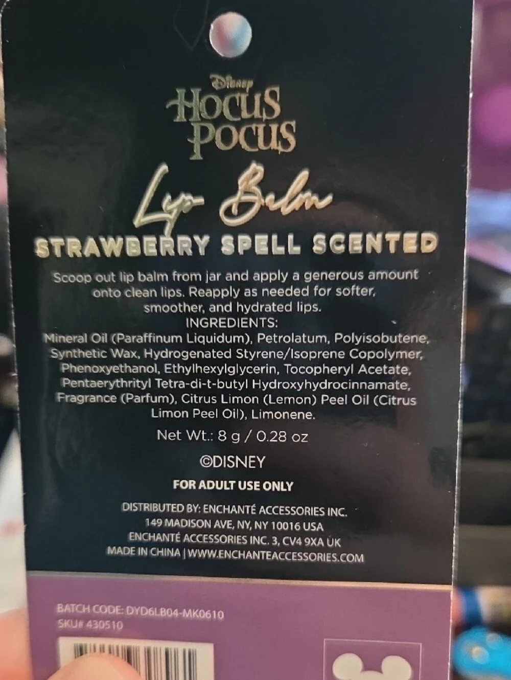 Disney Hocus Pocus Black Cauldron Lip Balms